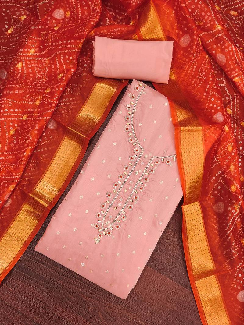 Embroidered Unstitched Dress Material