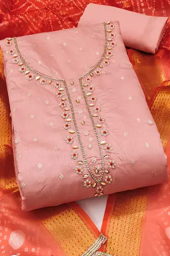 Embroidered Unstitched Dress Material