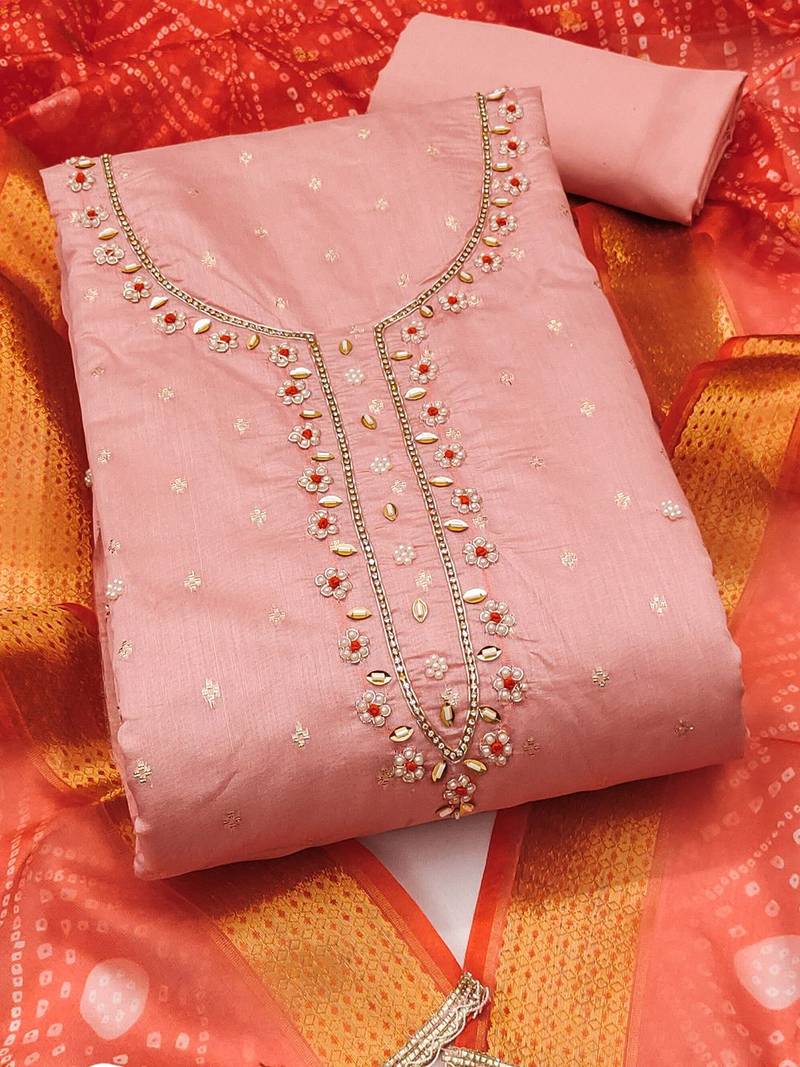 Embroidered Unstitched Dress Material