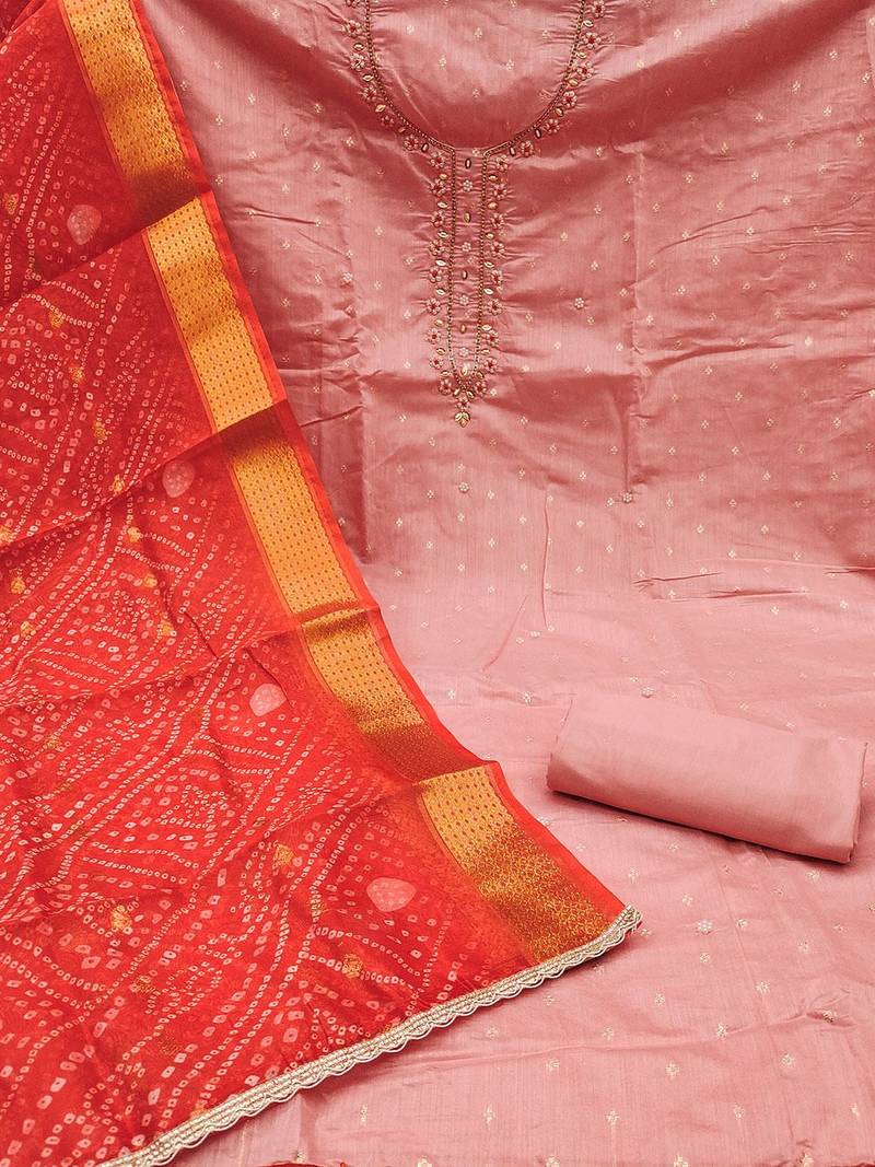 Embroidered Unstitched Dress Material
