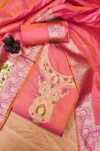 Pure Silk Unstitched Dress Material