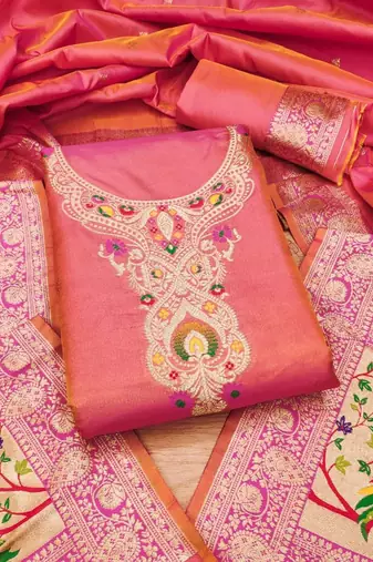 Pure Silk Unstitched Dress Material