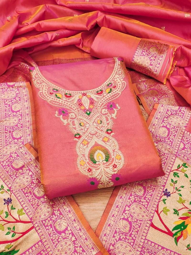 Pure Silk Unstitched Dress Material