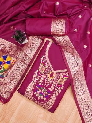 Pure Silk Unstitched Dress Material 1