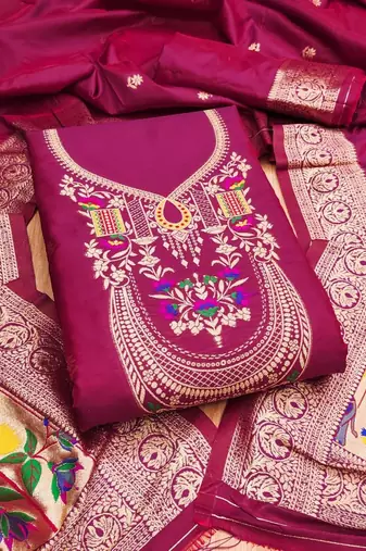 Pure Silk Unstitched Dress Material