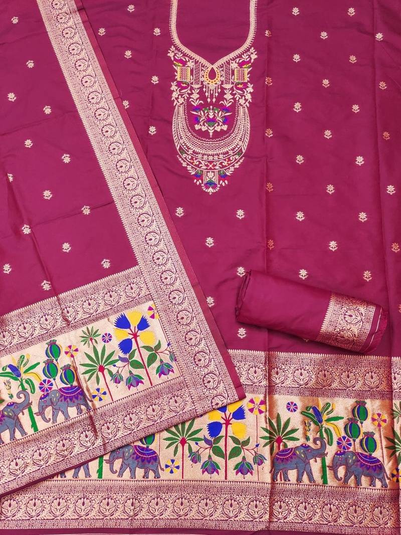 Pure Silk Unstitched Dress Material