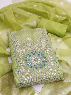 Embroidered Unstitched Dress Material 1