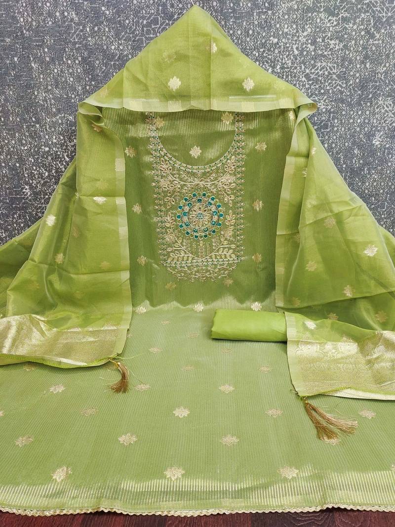 Embroidered Unstitched Dress Material