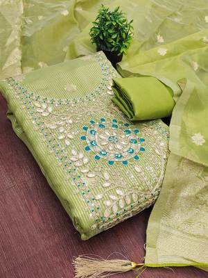 Embroidered Unstitched Dress Material 3