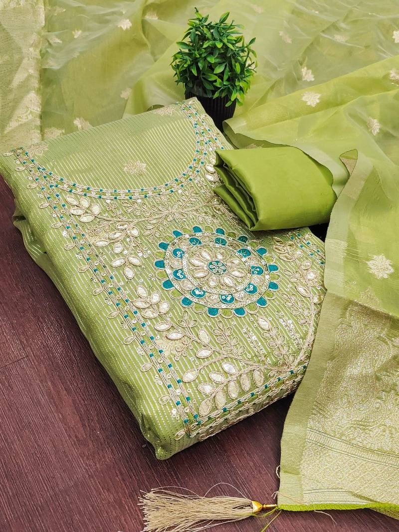 Embroidered Unstitched Dress Material