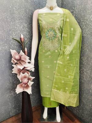 Embroidered Unstitched Dress Material 4