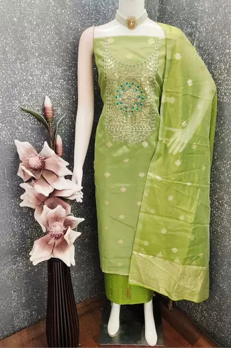 Embroidered Unstitched Dress Material