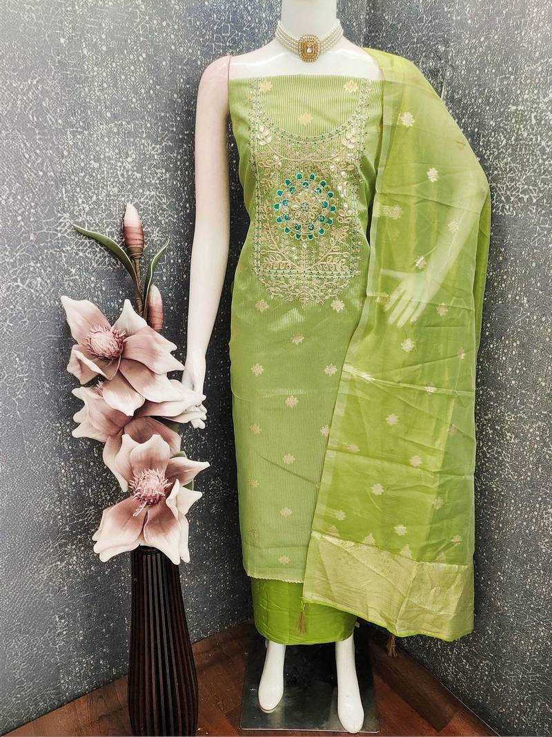 Embroidered Unstitched Dress Material
