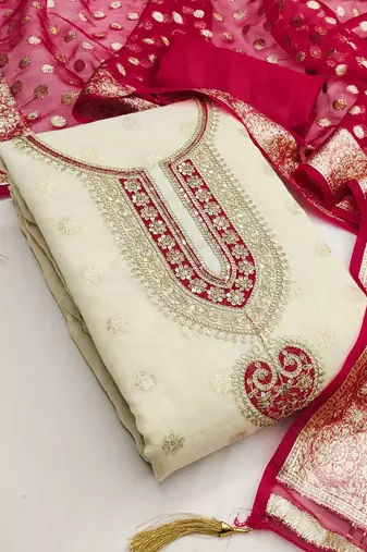 Embroidered Unstitched Dress Material
