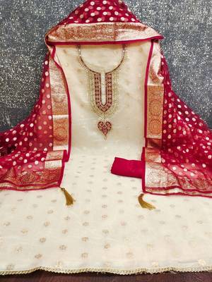 Embroidered Unstitched Dress Material 2