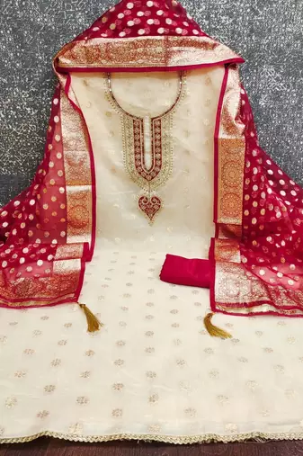 Embroidered Unstitched Dress Material