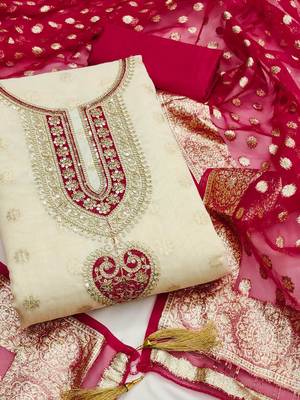 Embroidered Unstitched Dress Material 3