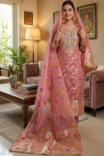 Semi-Stitched Dress Material