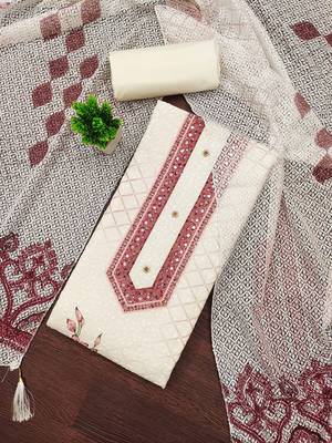 Checked Pure Cotton Unstitched Dress Material 1