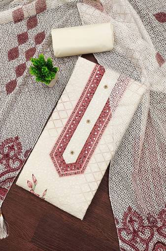 Checked Pure Cotton Unstitched Dress Material