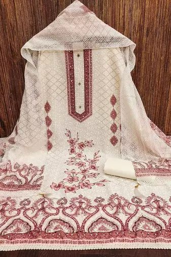 Checked Pure Cotton Unstitched Dress Material