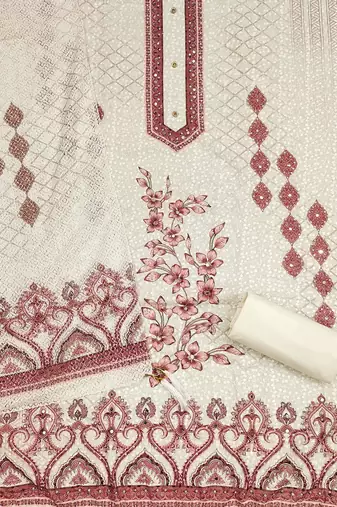 Checked Pure Cotton Unstitched Dress Material