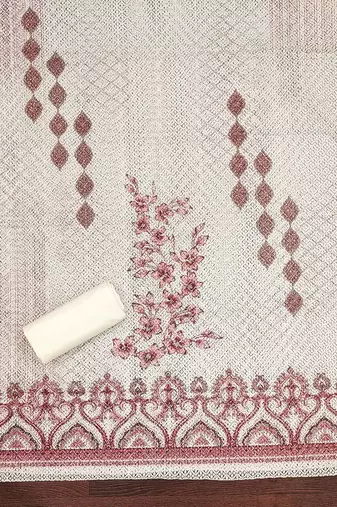 Checked Pure Cotton Unstitched Dress Material