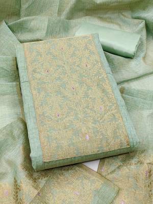 Embroidered Unstitched Kurta Fabric Bottom Fabric and Dupatta 1