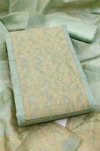 Embroidered Unstitched Kurta Fabric Bottom Fabric and Dupatta