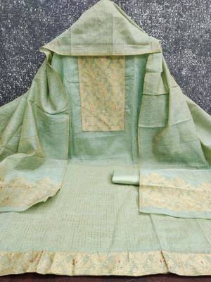 Embroidered Unstitched Kurta Fabric Bottom Fabric and Dupatta 2