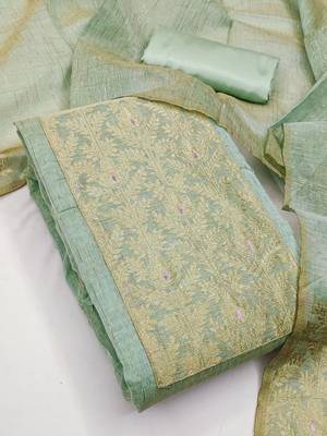Embroidered Unstitched Kurta Fabric Bottom Fabric and Dupatta 3