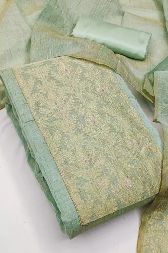 Embroidered Unstitched Kurta Fabric Bottom Fabric and Dupatta