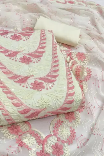 Embroidered Unstitched Dress Material