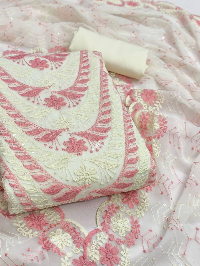 Embroidered Unstitched Dress Material