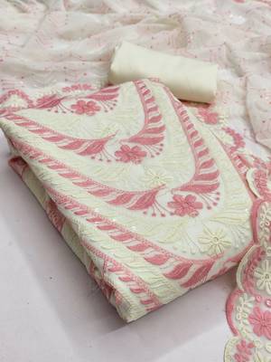 Embroidered Unstitched Dress Material 3
