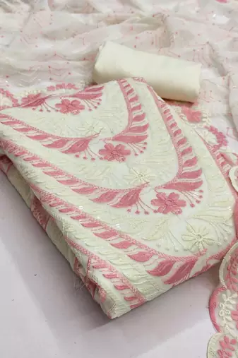 Embroidered Unstitched Dress Material