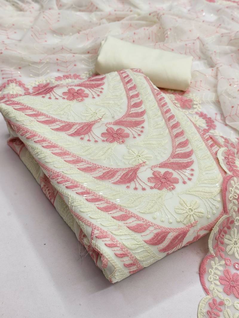 Embroidered Unstitched Dress Material
