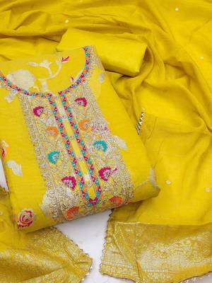 Embroidered Unstitched Dress Material 1