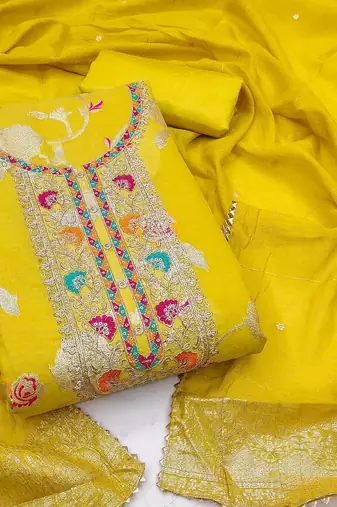 Embroidered Unstitched Dress Material
