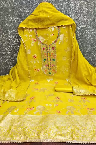 Embroidered Unstitched Dress Material