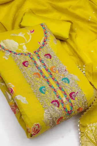 Embroidered Unstitched Dress Material
