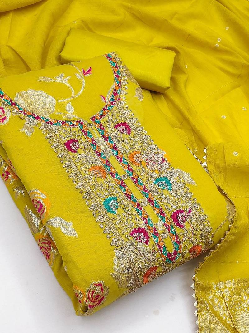 Embroidered Unstitched Dress Material