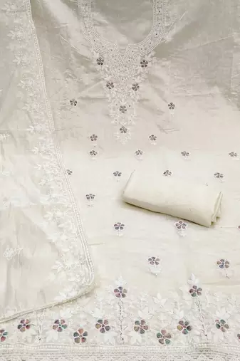 Embroidered Unstitched Dress Material