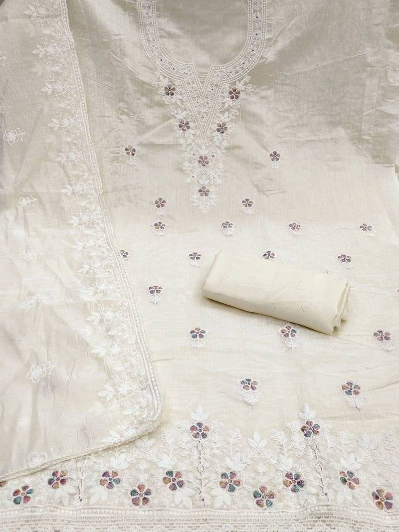 Embroidered Unstitched Dress Material