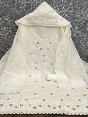Embroidered Unstitched Dress Material 3