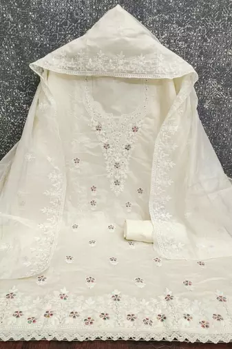 Embroidered Unstitched Dress Material