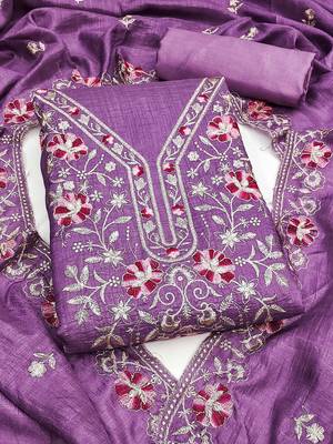 Embroidered Unstitched Dress Material 1
