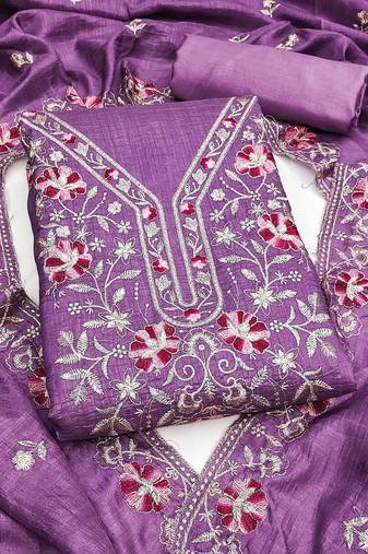 Embroidered Unstitched Dress Material