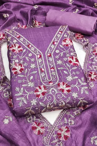 Embroidered Unstitched Dress Material