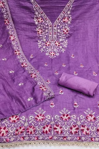 Embroidered Unstitched Dress Material